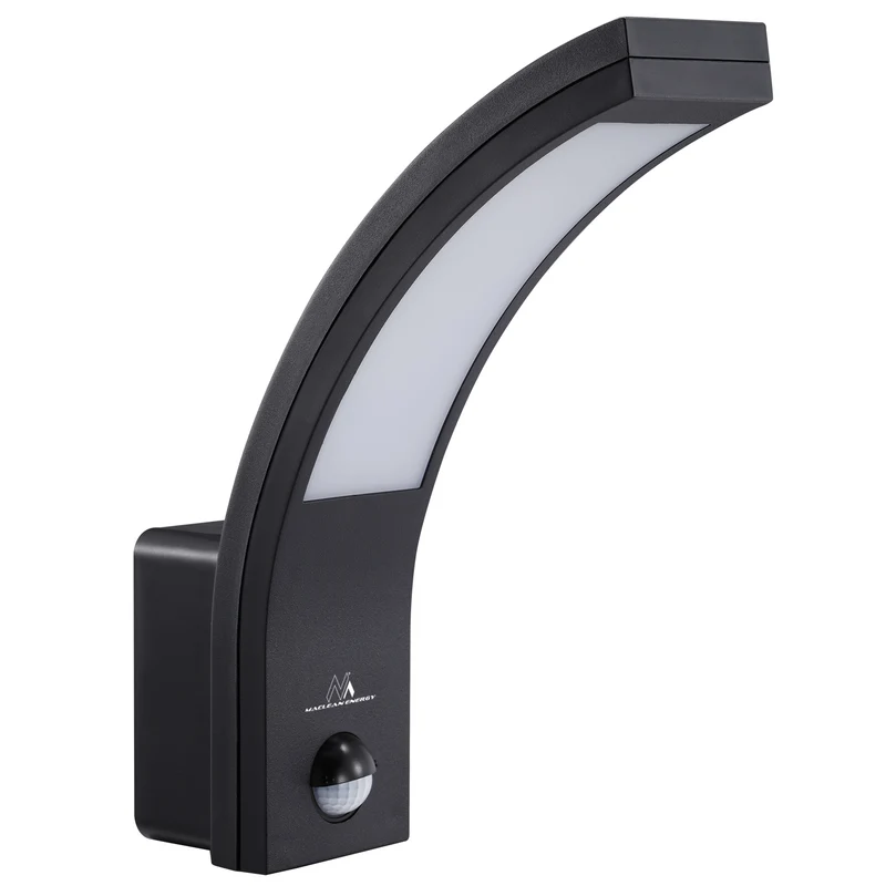 LED-lampa med Maclean-rörelsesensor, PIR-rörelsesensor, svart, 10W, IP54, 750lm, neutralvit (4000K) MCE244 B