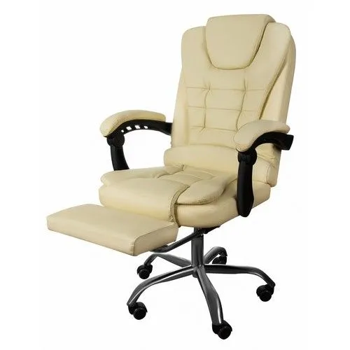 Office Chair with Footrest Malatec 23287, Cream / Beige