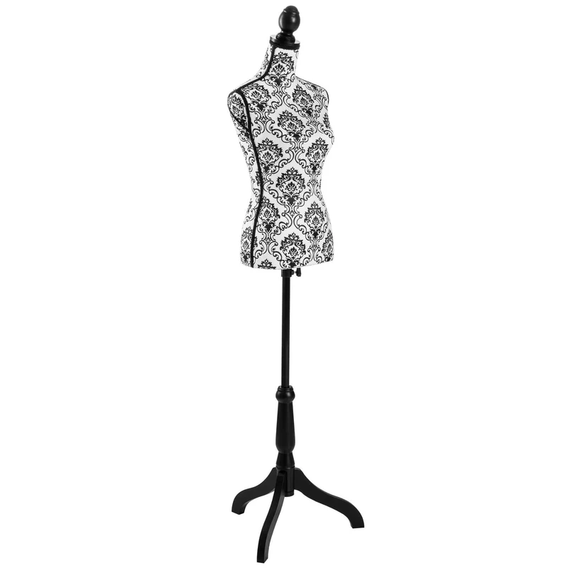 tectake Tailors Dummy Female Mannequin Torso with Wooden Stand