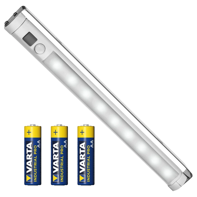 Maclean LED-kökslampa, underskåp 9 SMD, batteridriven, PIR-sensor på/av, MCE166 + 3x Varta Industrial LR6/AA R-06 batterier