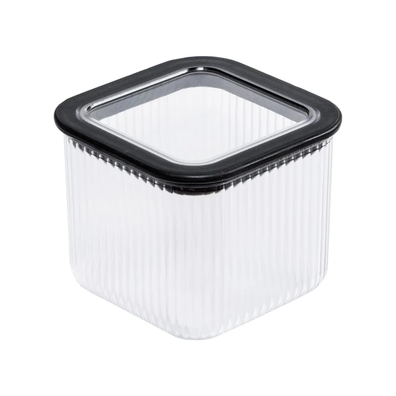 Branq köksbehållare, för livsmedel, 0,7 l, transparent med svart förslutning, Neroli