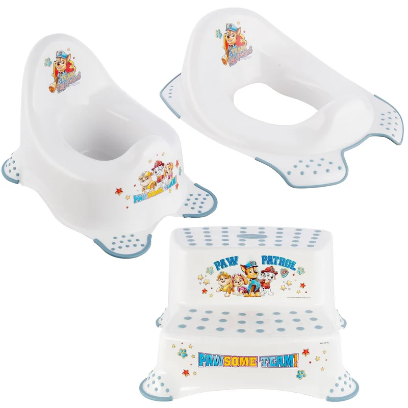 Psi Patrol halkskydd för toalettstol - Paw Patrol+ Psi Patrol halkskydd för plattform, max 120 kg, två steg+ Psi Patrol halkskydd för potta, max 15 kg