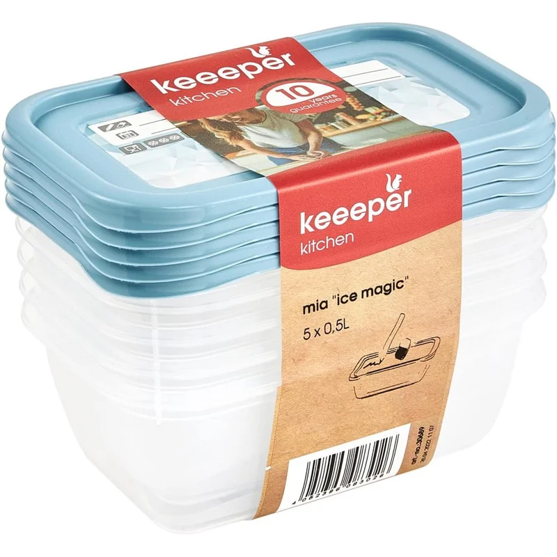 Uppsättning med 5 st 500 ml Mia Magic Ice matbehållare Keeeper