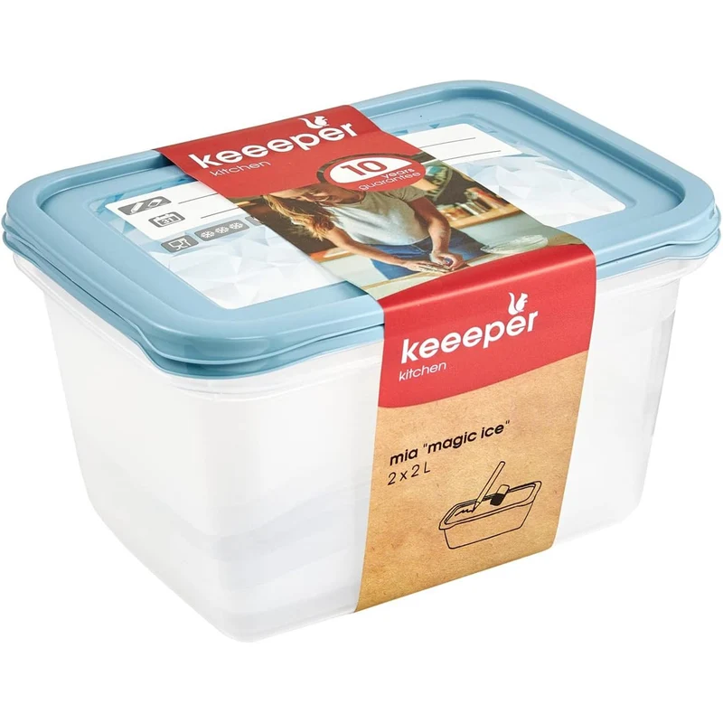 Uppsättning med 2 stycken 2000 ml Mia Magic Ice matbehållare Keeeper