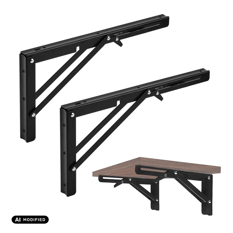 Fällbar fäste för vägghylla Maclean, min. 250 mm, max. 500 mm, max. 50 kg, 2 st., MC-194