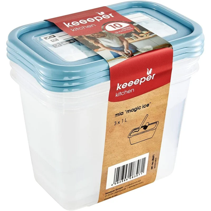 Uppsättning med 3 matbehållare på 1000 ml Mia Magic Ice Keeeper