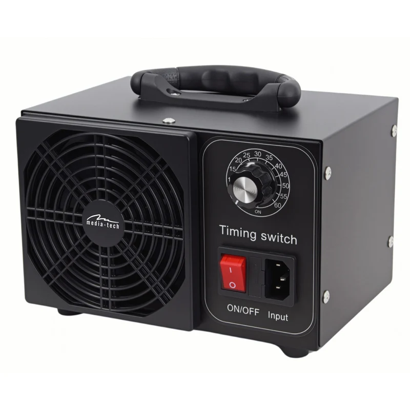Professionell ozongenerator för desinfektion och luftrening, Mediatech, Ozonproduktion: 60 000 mg/h, TIMER, Effekt: 140 W, metallhölje