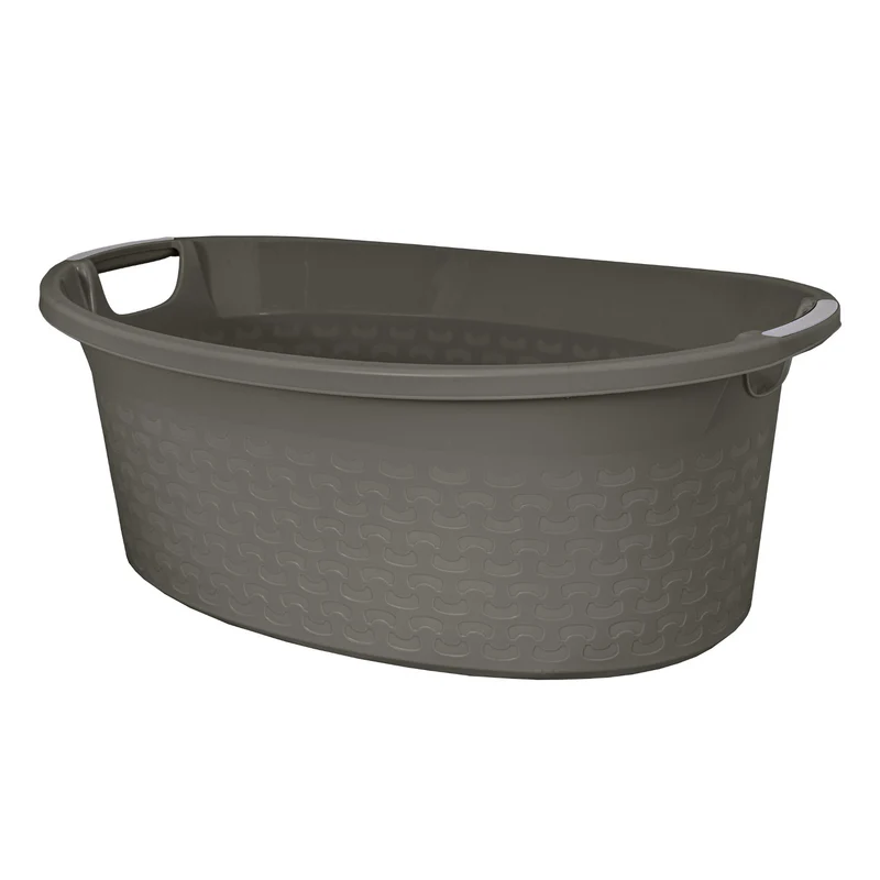 BranQ Cotton 60l Oval Tvättskål Tvättkorg Mörk Melange