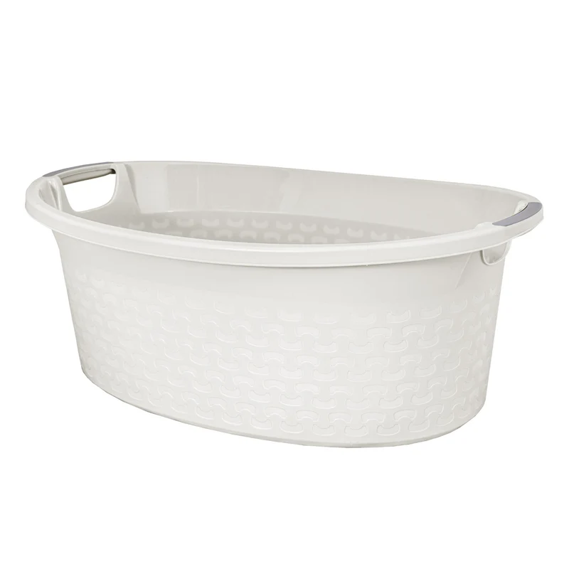 BranQ Cotton 60l Oval Tvättskål Tvättkorg Antikvit