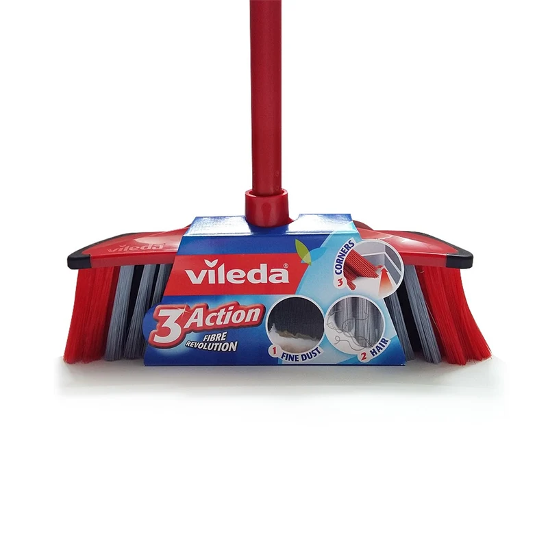 VILEDA BORSTE kvast med 3ACTION + BARROW blad för sopning