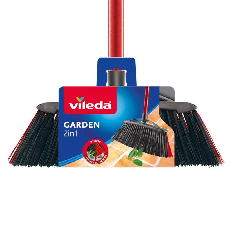 Vileda utomhus kvastborste med stång Garden 2in1