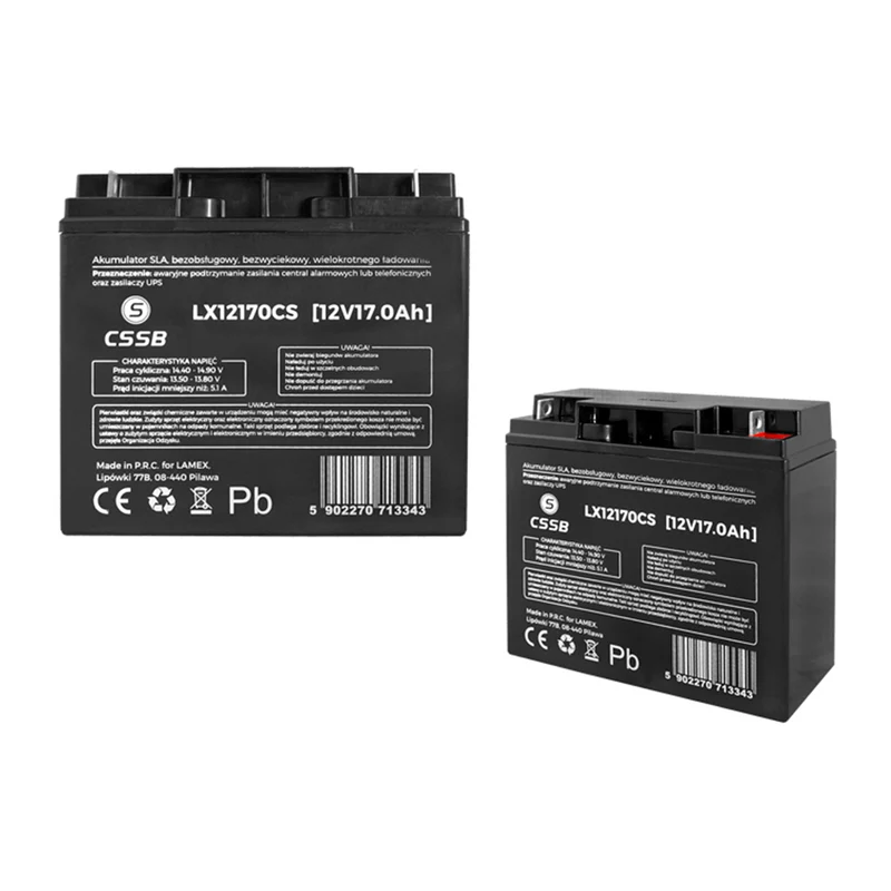 LAMEX LX12170 CSSB Gelbatteri 12V 17Ah Diverse användning Universal