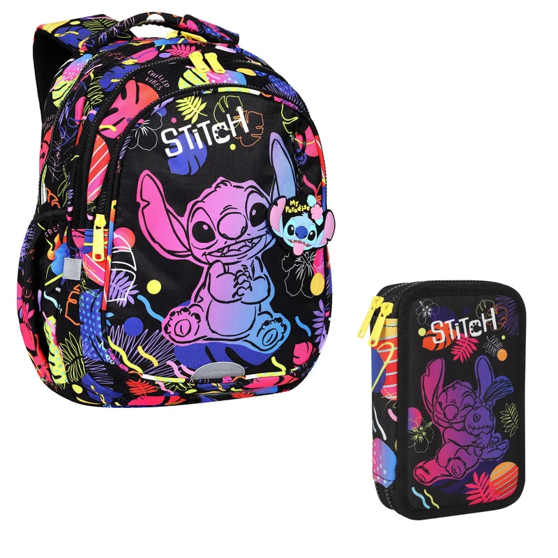 19 L Coolpack Jerry DISNEY STITCH skolryggsäck svart + Coolpack pennfodral, tvåfack, utrustat, Stitch, Jumper 2