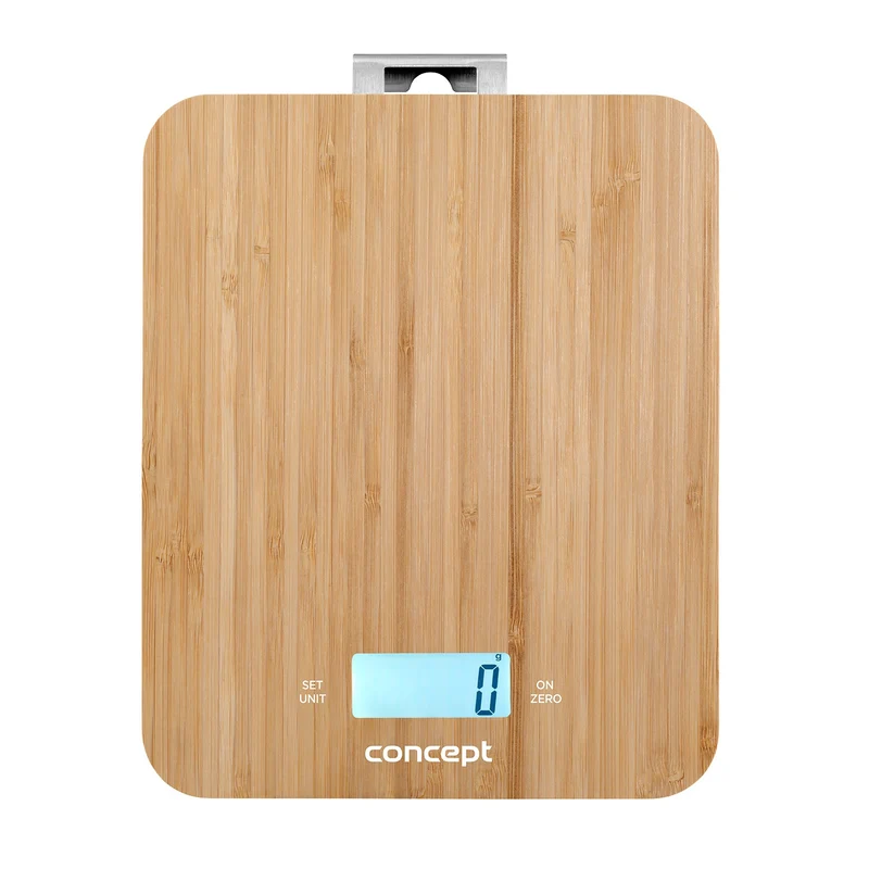 Concept VK5713 Digital köksvåg - Bamboo - 15kg Klock Timer Bamboo Design max. 15kg med hängande krok
