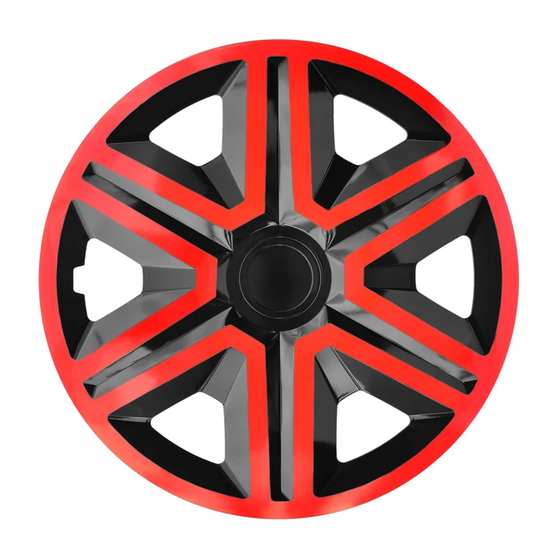 NRM Doublecolour Black-Red 14'' navkapslar, 4 st - svart och rött
