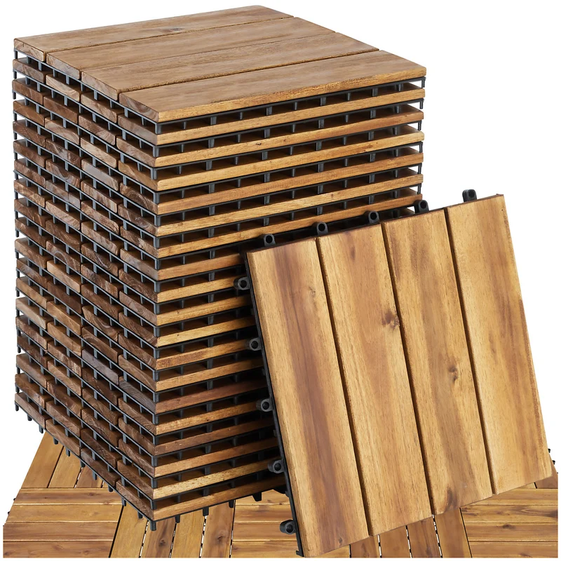 Outdoor Tiles Tabula , Acacia Wood, Weather Safe 20, Brown