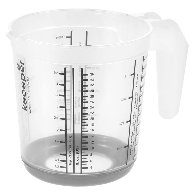 Keeeper mätkanna, halkfri, med handtag, 1l, nordic grey, Masimmo