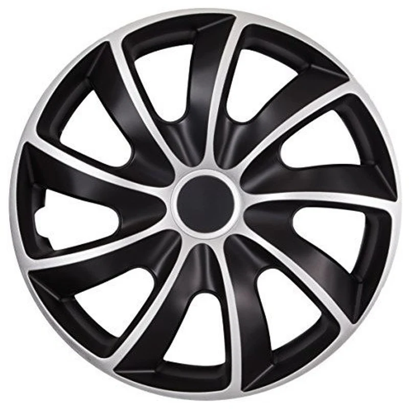 Universal navkapslar 13" NRM QUAD BICOLOR svart/silver 4 st