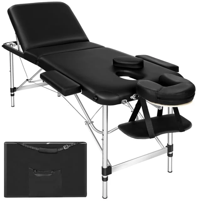 Tectake 3-Zone Massage Table with 5cm Pad and Aluminum Frame