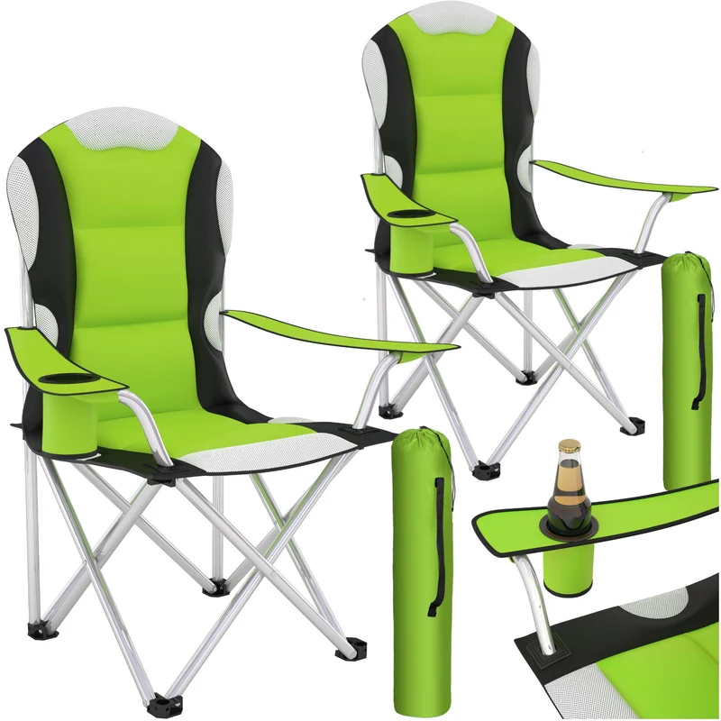 Tectake Camping chair, padded seat with carry bag