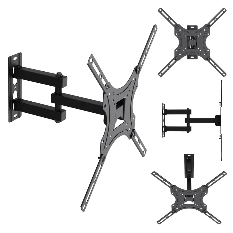 TV-fäste/hängare Maclean, max VESA 400x400, 32–55 tum, upp till 25 kg, svart, lutningsjustering 0°–-15° och vridning +90°–-90°, MC-190