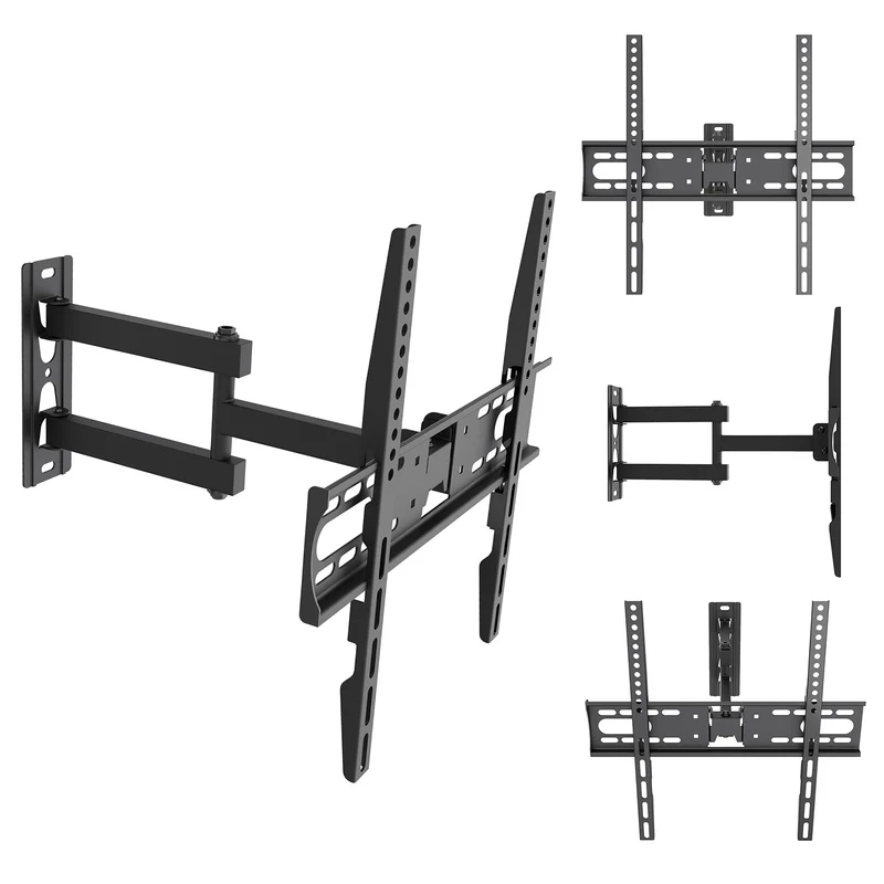 TV-fäste/hängare Maclean, max VESA 400x400, 32–55 tum, upp till 30 kg, svart, lutningsjustering +2°–-10° och vridning +90°–-90°, MC-191