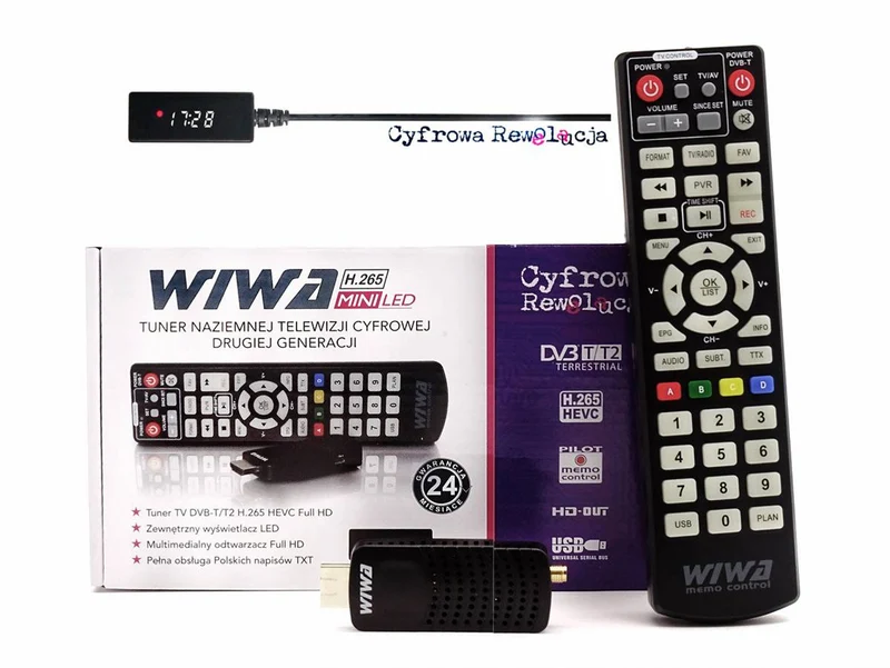 DVB-T/T2 H.265 Hdmi-mottagare med display mini Wiwa idealisk för mottagning av den nya DVB T2-signalen.
