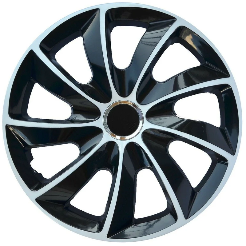 15" hjulskydd navkapslar Universal 4 PCS Car Easy Assembly Black White Durable