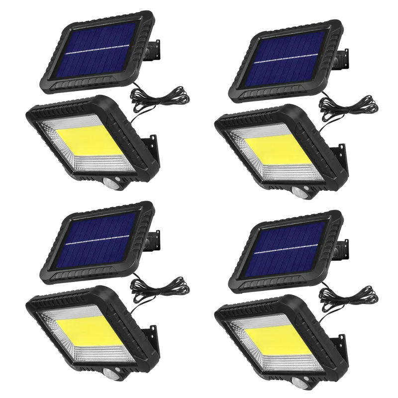 Solcellslampa med rörelsesensor Maclean, IP44, 5W, 400lm, 6000K, litiumbatteri 1300 mAh, 5,5V DC MCE438, 4 stycken