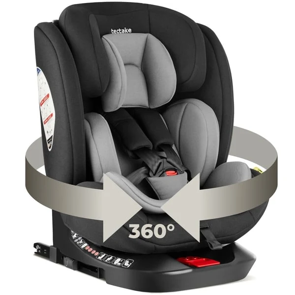 Rotatable Child Car Seat Linus, i-Size approved, ISOFIX , Light Grey/Black