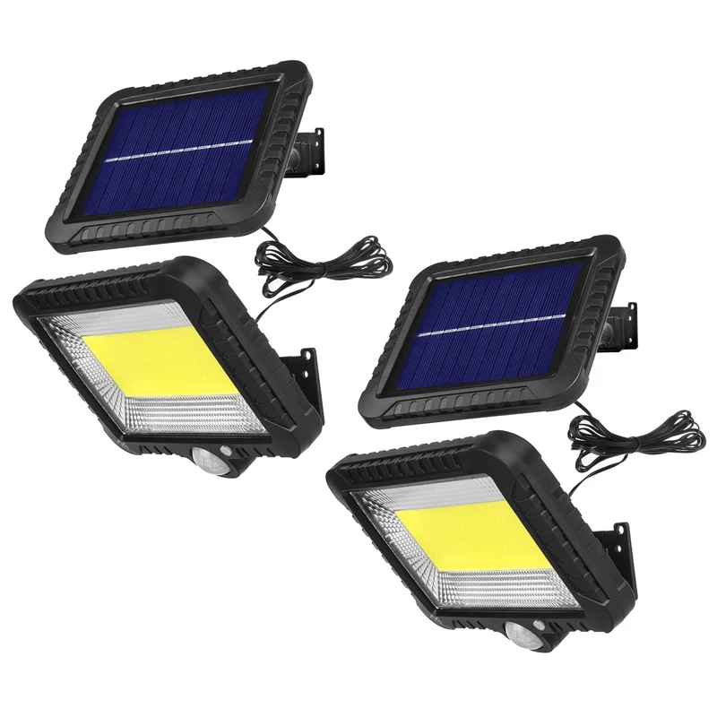 Solar LED-strålkastare med rörelsesensor Maclean, IP44, 5W, 400lm, 6000K, litiumbatteri 1300 mAh, 5,5V DC MCE438, 2 stycken