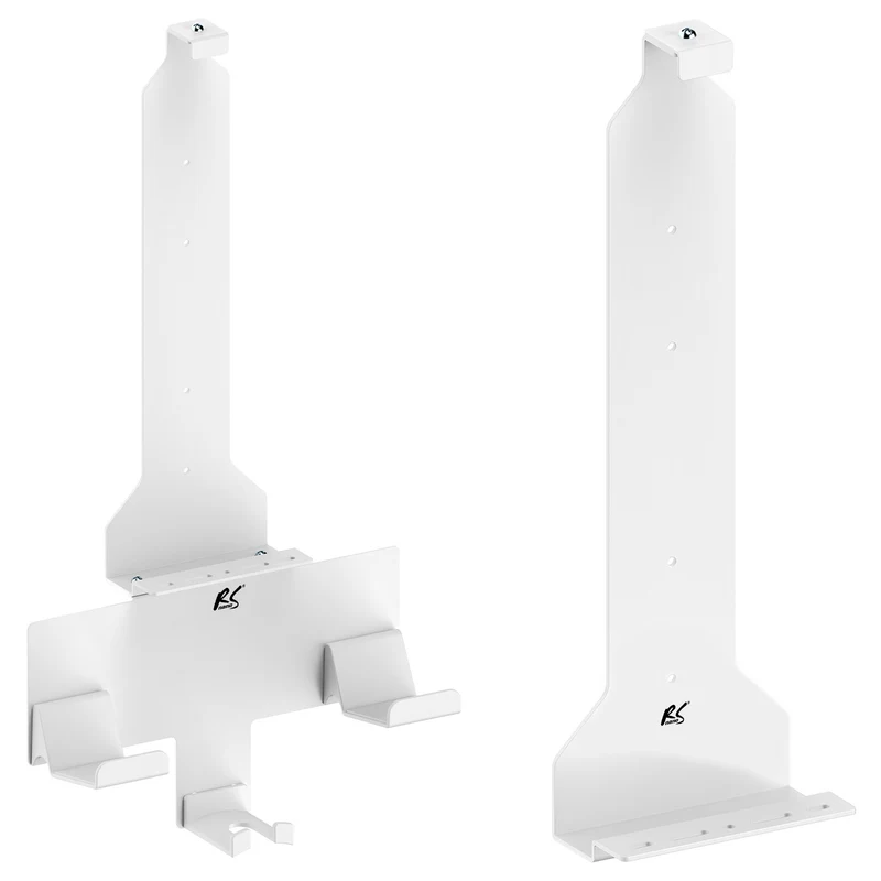 Väggstativ vit PS5 med pad-hållare, max 10kg,RS181 + Väggstativ vit för Playstation 5-konsol, max 10kg, NanoRS RS180