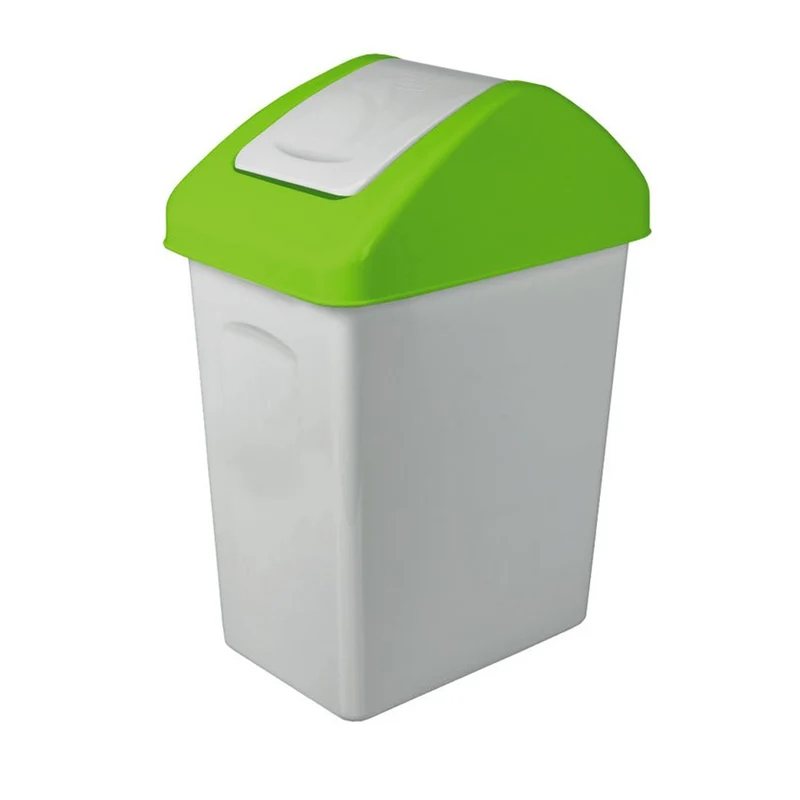 BranQ Sorting Waste Bin 25L med svängbart lock - Grön - Avfall Återvinning ECO