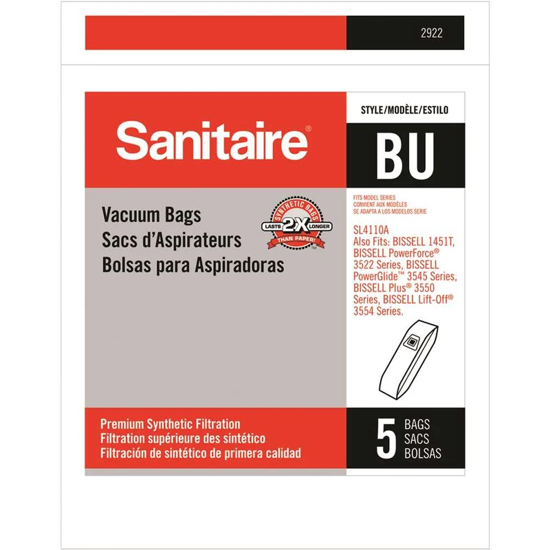 Sanitaire Style BU Vacuum Cleaner Bags for SL4110, SL4110A - 5/pk - #2922
