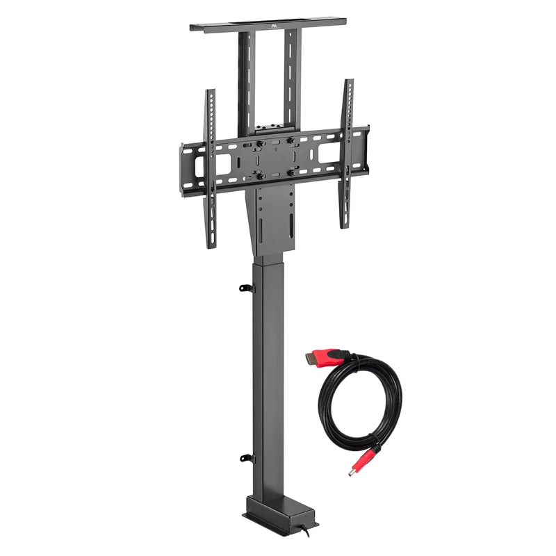 Elektriskt utdragbart fäste för Maclean, TUYA, 37''-80''', VESA 600x400, max 60kg, MC-866T + HDMI 2.0 4K 3D UHD 1.8m KABEL 48 bit