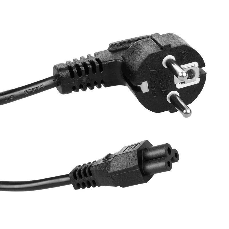 Maclean klöverblad strömkabel, 3 stift, EU-kontakt, 1,5m, MCTV-857