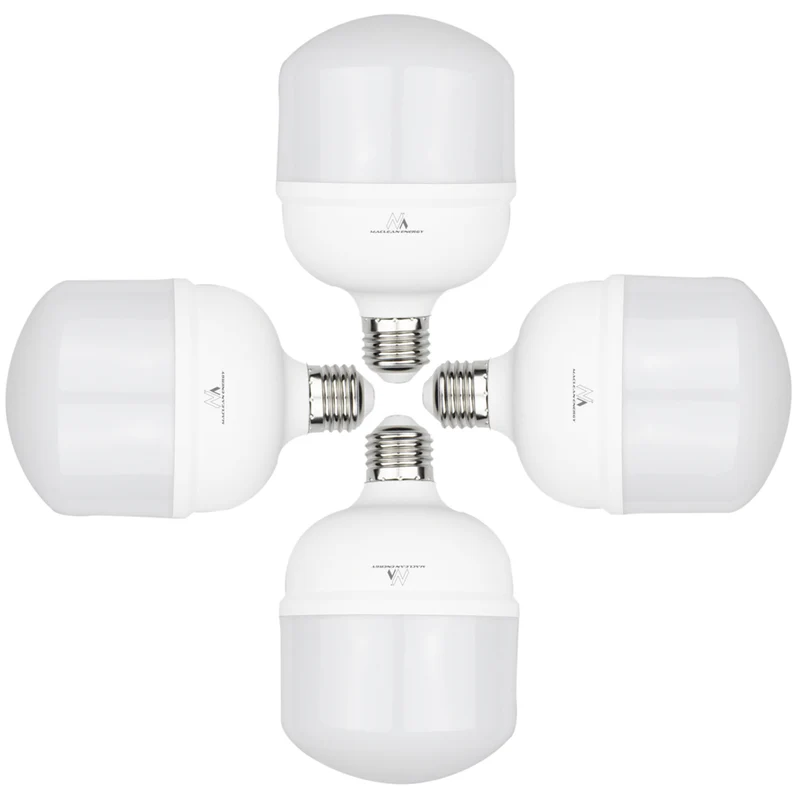 4x Maclean LED-lampa, E27, 48W, 220-240V AC, kallvit, 6500K, 5040lm, MCE304 CW