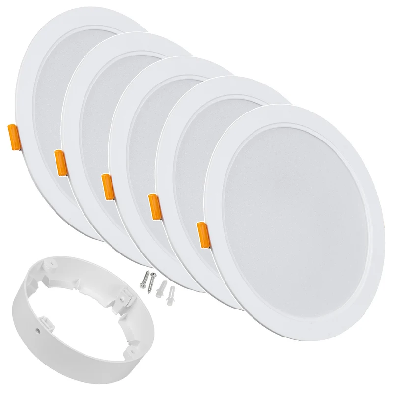 5x Maclean LED-takpanel, infälld SLIM, 18W, neutralvit 4000K, 170*26mm, 1800 lm, MCE372 R + ytadapter MCE377 R