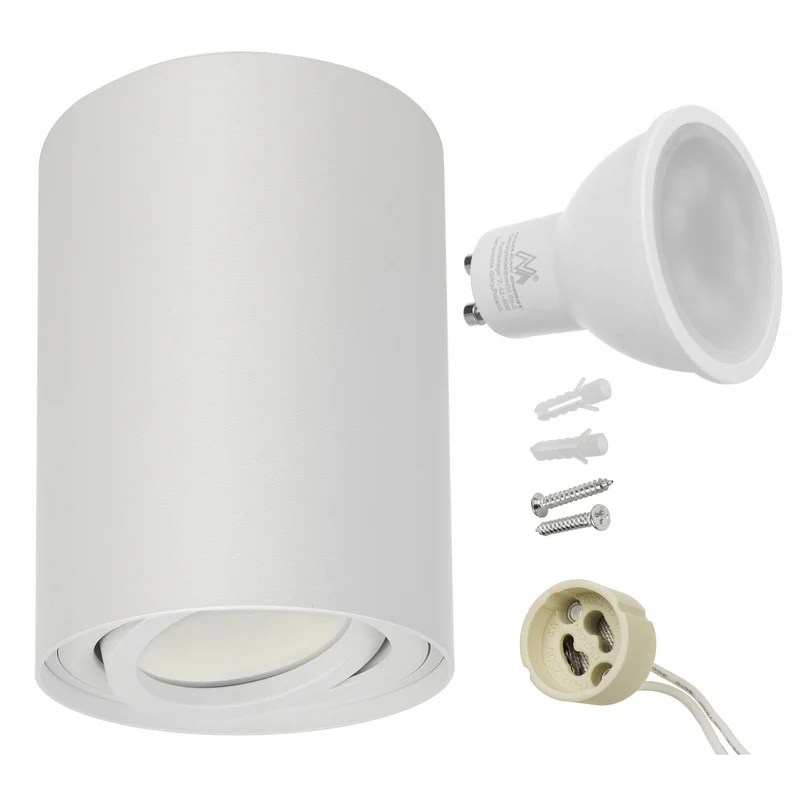 Maclean Round Plafond White MCE422 + LED-lampa GU10 5W 4000K
