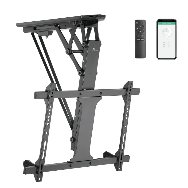 Maclean elektriskt takfäste för TV, TUYA-stöd, max VESA 600x400, för sluttande väggar, fjärrkontroll, 32"-70", 35kg, MC-880T