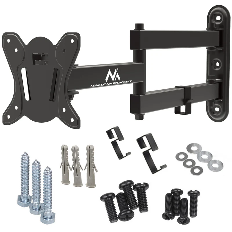 Maclean-fäste för TV eller bildskärm, max. VESA 100x100, 13-32", 30kg, svart, MC-417