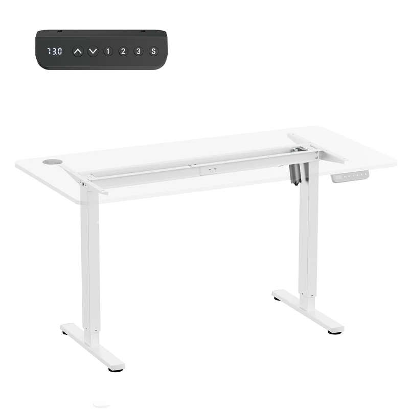 Höjdjusterbart elektriskt skrivbord Ergo Office, maxhöjd 1160mm, max - 80 kg, utan bordsskiva, vit, ER-400 W