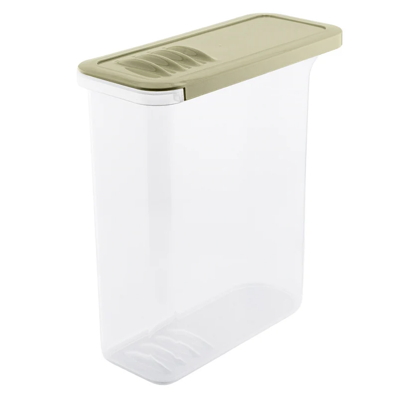 BranQ matbehållare, 2,5l, transparent, olivgrönt lock, Shark