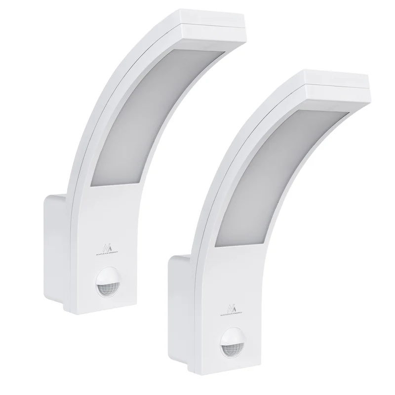 Maclean rörelsesensor LED-lampa, PIR rörelsesensor, vit, 10W, IP54, 750lm, neutralvit (4000K) MCE244 W