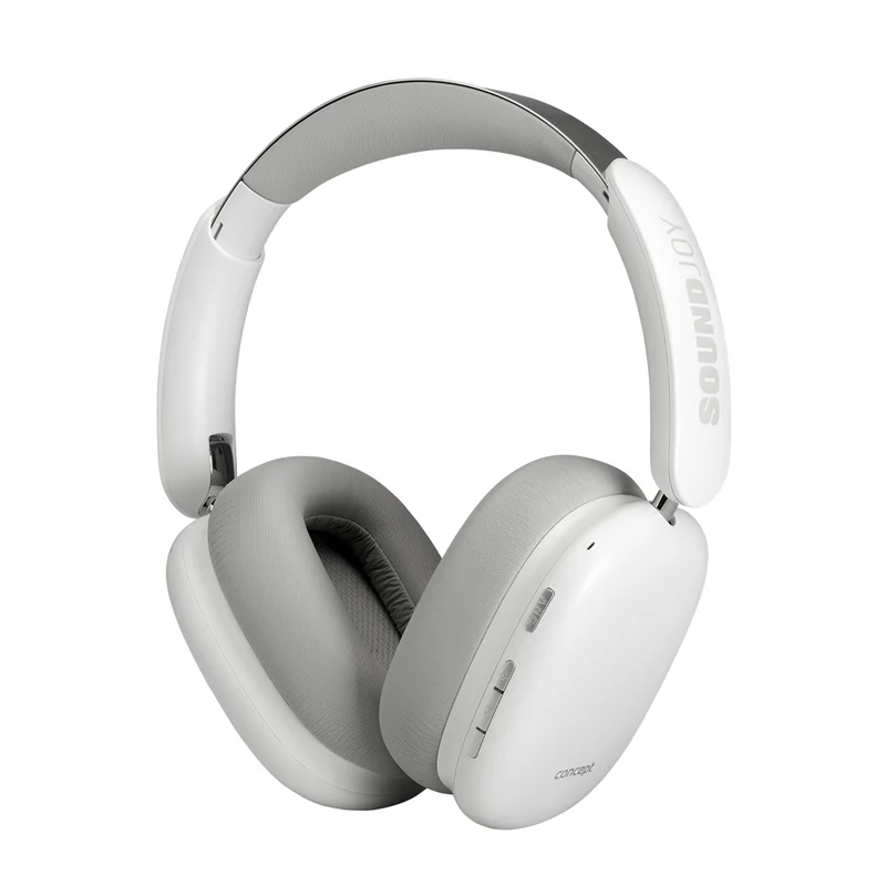 Concept SoundJoy trådlösa in-ear hörlurar, upp till 70 timmars uppspelningstid, Bluetooth 5.4, snabbladdning, aktiv brusreducering upp till 33dB, vit, HS4061