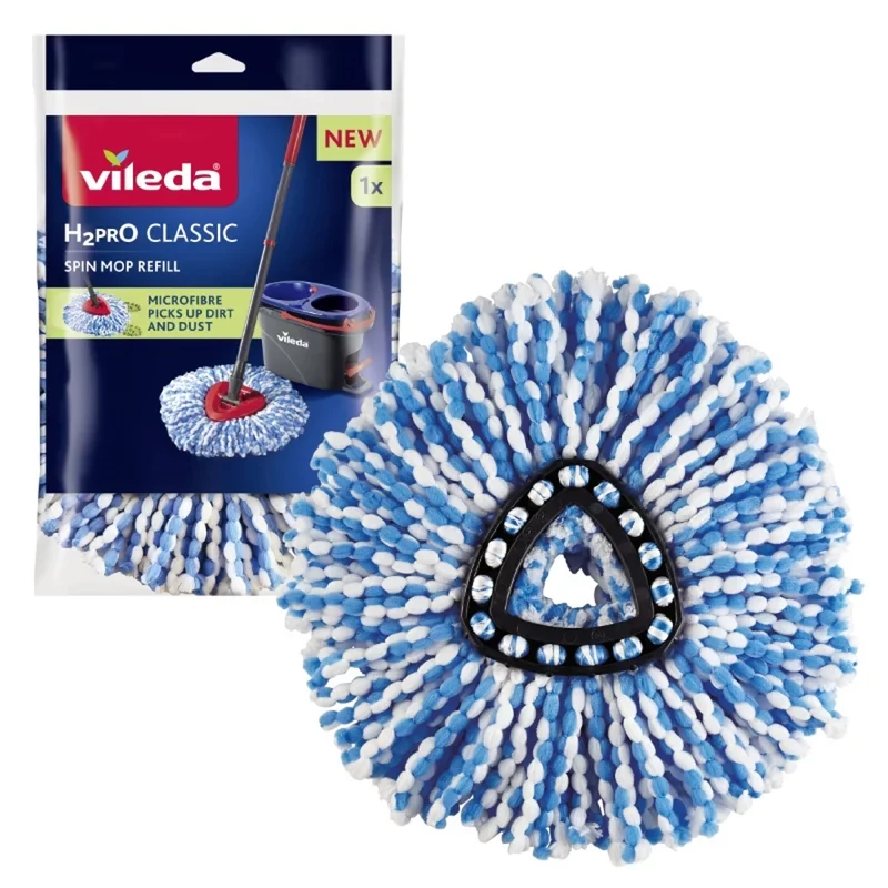 Vileda H2prO moppinsats, mikrofiber, tvättbar, triangulärt huvud, 178330