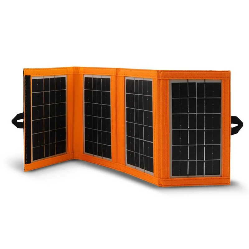 Solpanel, laddare, 6W, 1 USB-port, svart och orange, A01