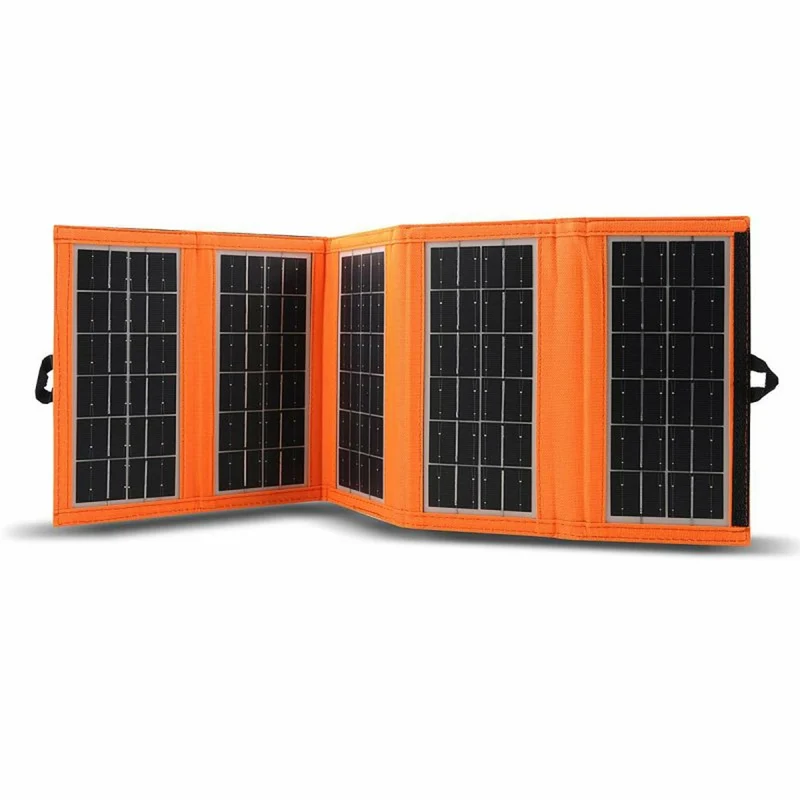 Solpanel, laddare, 10W, 1 USB-port, svart och orange, A02