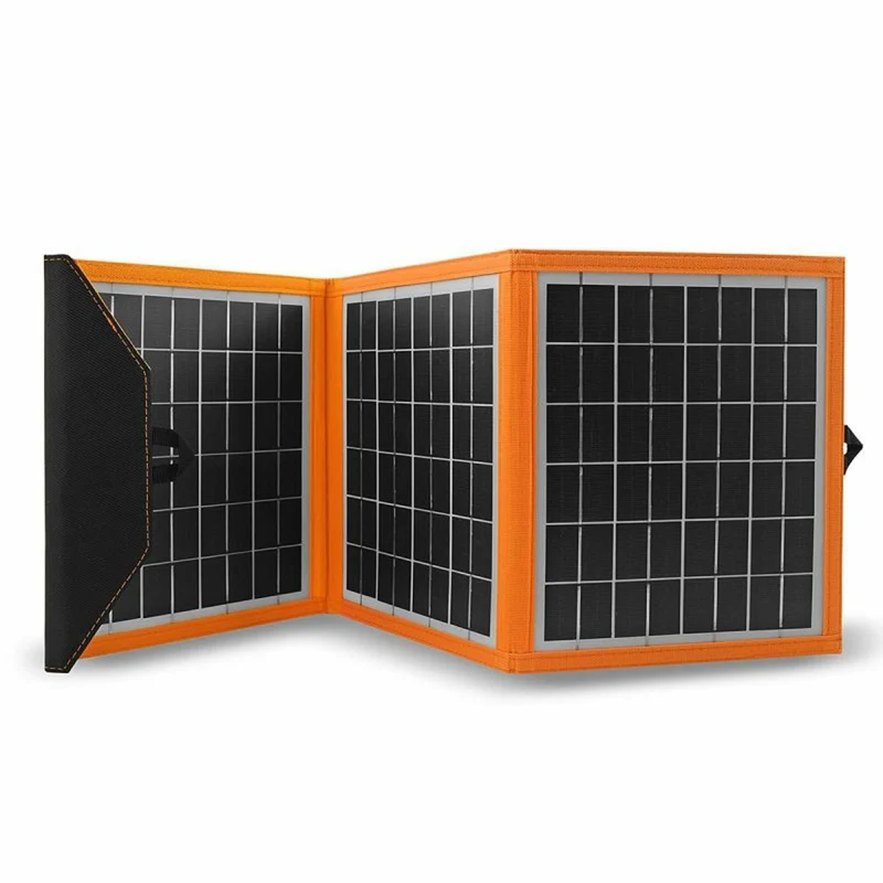 Solpanel, laddare, 15W, 1 USB-port, svart och orange, A04