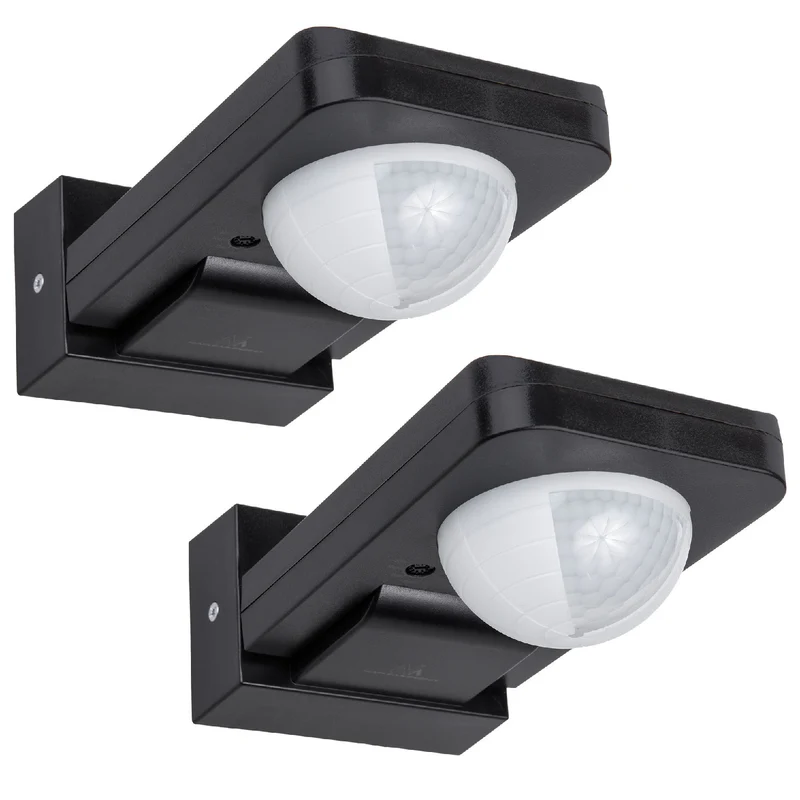 Maclean PIR-rörelsedetektor, infraröd, IP65, max 2000W, svart, MCE243 B, 2 st